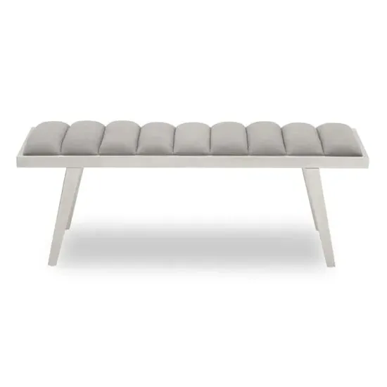 Glidden Velvet Hallway Bench with Splayed Legs - Grey image