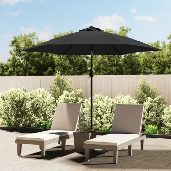 Gloria Garden Parasol with LED Lights - Anthracite, Polyester product