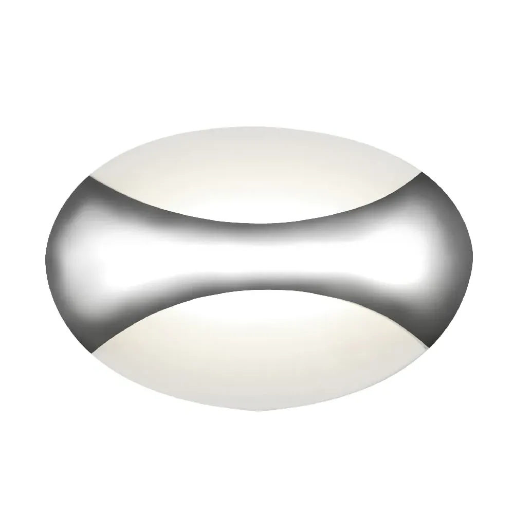 Glow Oval LED Wall Light - Chrome, White