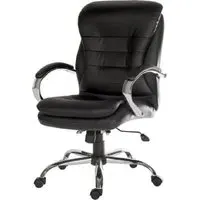 Godley Office Chair with Chrome Base - Black, Leather