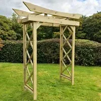 Goldhawk Large Garden Arch - Natural, Wood