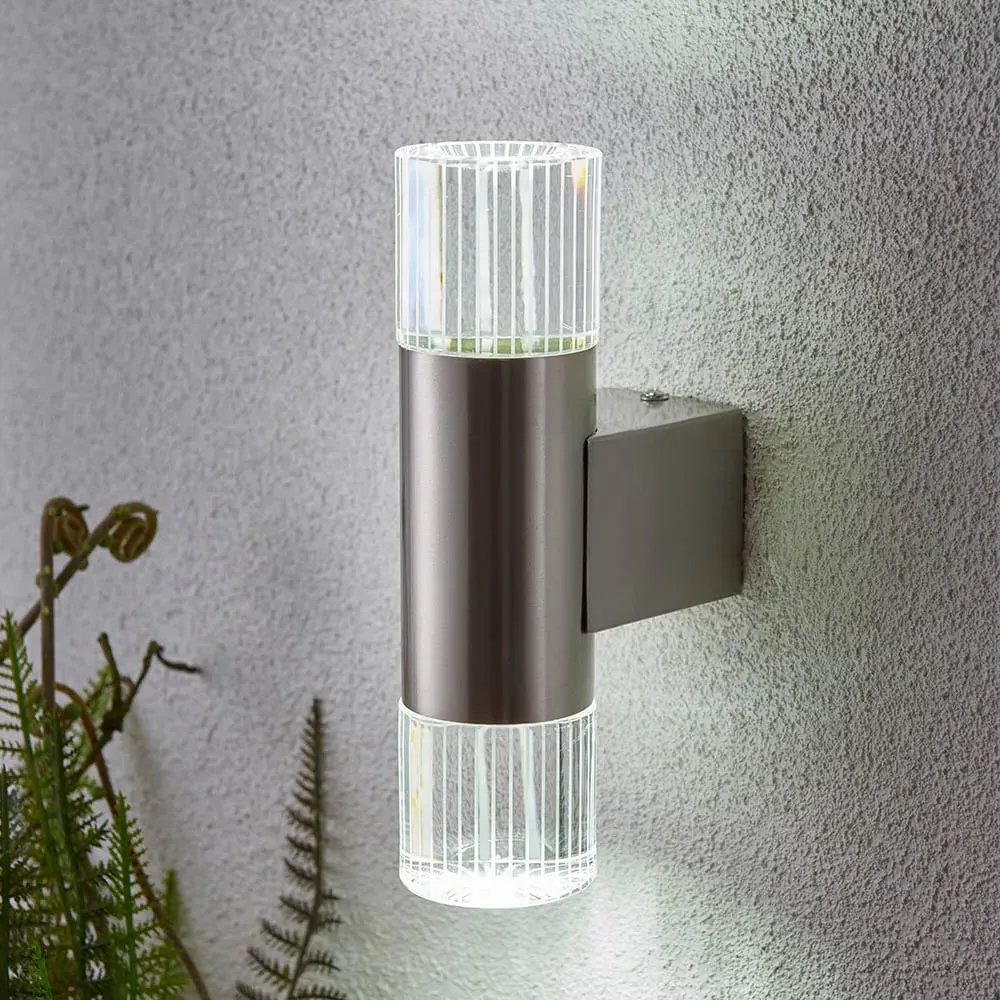 Goldsboro LED Twin Glass Wall Light - Chrome, Silver