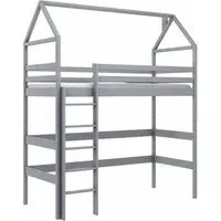 Goleta Wooden Bunk Bed without Mattress and Ladder - Grey