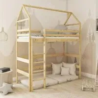 Goleta Wooden Bunk Bed without Mattress and Ladder - Pine
