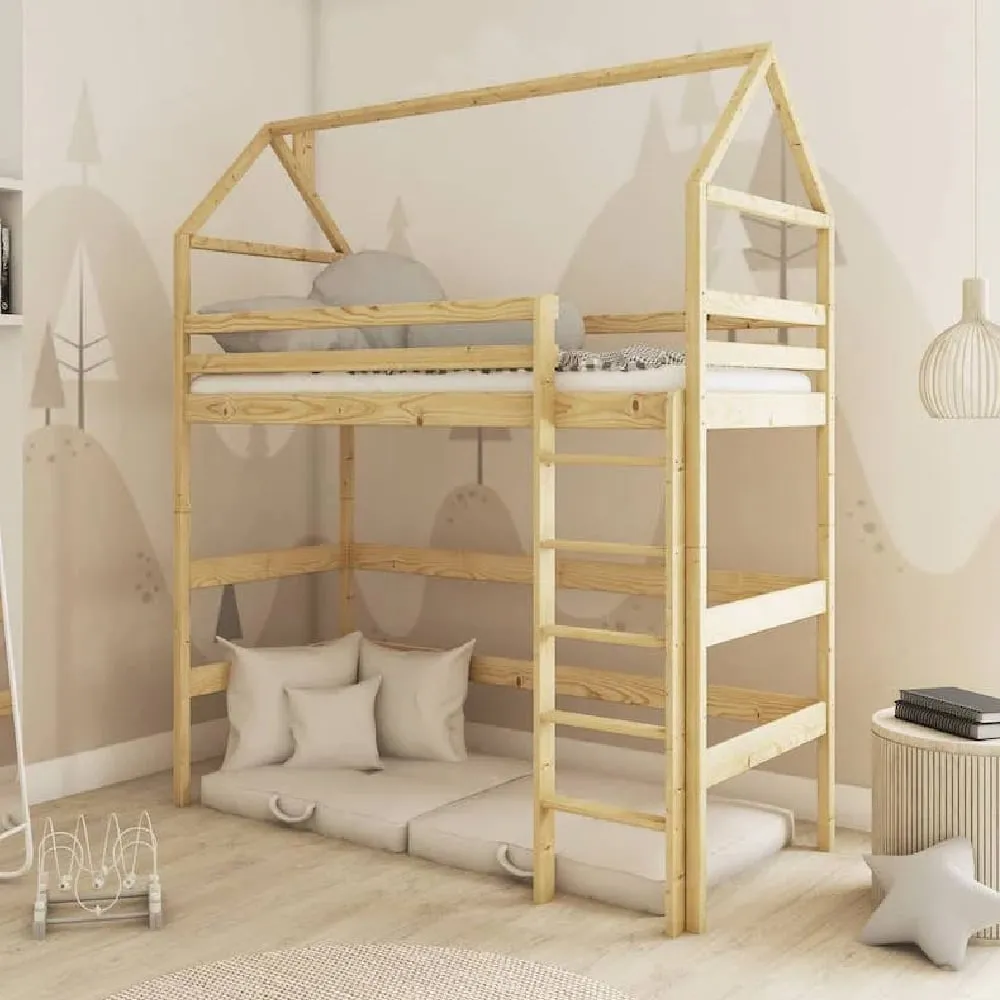 Goleta Wooden Bunk Bed without Mattress and Ladder - Pine