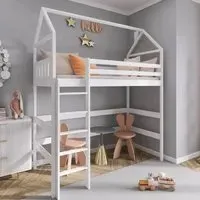 Goleta Wooden Bunk Bed without Mattress and Ladder - White