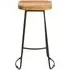 Gomeisa Bar Stool with Metal Base - Natural, Oak Wood