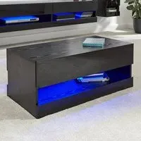 Goole Coffee Table with LED Storage - Black, Wood