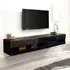 Goole Large Wall Hung TV Stand with LED - Black