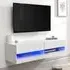 Goole Small Wall Hung TV Stand with LED - White