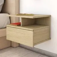 Gorlois Floating Bedside Cabinet with Drawer - Sonoma Oak