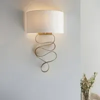 Goshen Cotton Curls Shade Wall Light - Gold