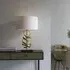 Goshen Cotton Shade Table Lamp with Marble Base - Ivory, Gold