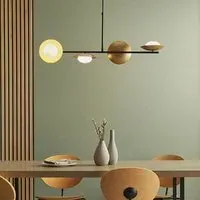 Goshen Opal Glass Shades Ceiling Pendant Light - Gold, Bronze