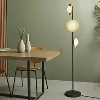 Goshen Opal Glass Shades Floor Lamp - Gold, Bronze