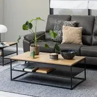 Goshen Rectangular Coffee Table with Shelf - Oak