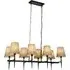 Gothic 8 Light Bar Pendant Light - Black, Fabric