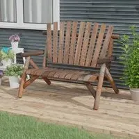 Grace 2-Seater Garden Bench - Dark Brown, Spruce
