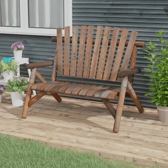 Grace 2-Seater Garden Bench - Dark Brown, Spruce