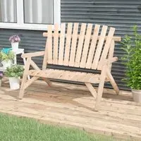 Grace 2-Seater Garden Bench - Light Brown, Spruce