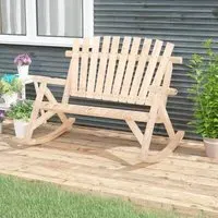 Grace 2-Seater Rocking Garden Bench - Light Brown, Spruce