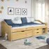 Grace Day Bed with 3 Drawers - Brown, Pinewood