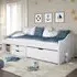 Grace Day Bed with 3 Drawers - White, Pinewood