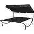 Grace Double Outdoor Lounge Bed with Canopy - Black