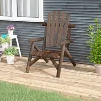 Grace Garden Armchair - Dark Brown, Spruce Wood
