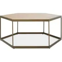 Granule Hexagonal Coffee Table - Oak, Brass