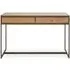 Granule Laptop Desk with Storage - Oak, Brass