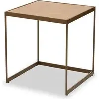 Granule Large End Table - Oak, Brass