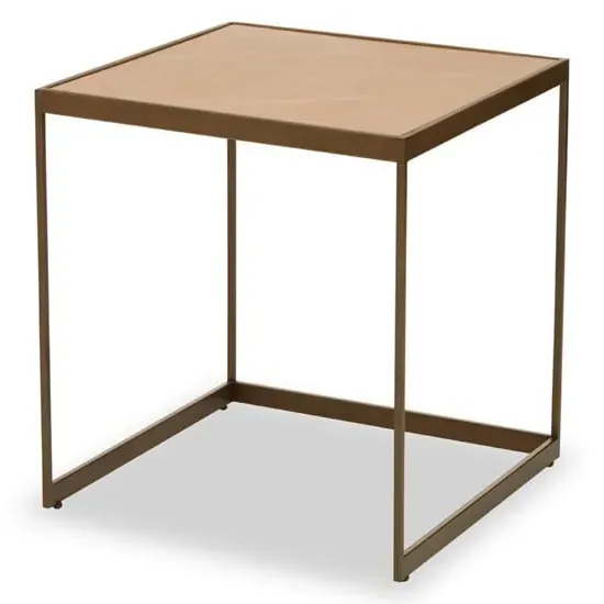 Granule Large End Table - Oak, Brass image