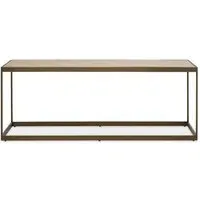 Granule Rectangular Coffee Table - Oak, Brass