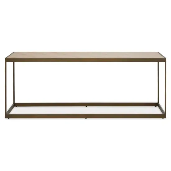 Granule Rectangular Coffee Table - Oak, Brass