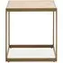 Granule Small End Table - Oak, Brass