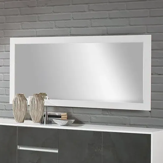 Graz Large Rectangular Wall Mirror - White, MDF