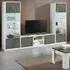 Graz Living Room Set with Display Cabinet and LED - White Oxide