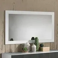 Graz Small Rectangular Wall Mirror - White, MDF