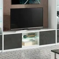 Graz TV Stand with LED - White, MDF