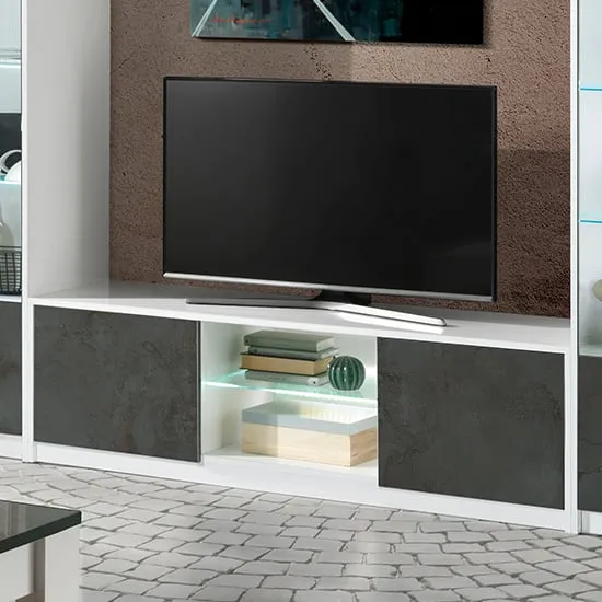 Graz TV Stand with LED - White, MDF