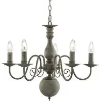 Greythorne 5 Light Ceiling Chandelier - Grey, Steel