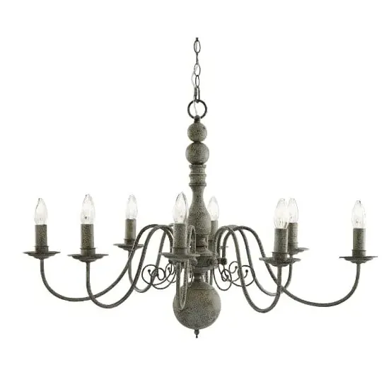Greythorne 8 Light Ceiling Chandelier - Grey, Steel
