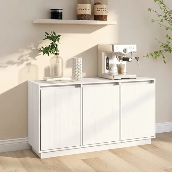 Griet 3 Door Sideboard - White, Pine Wood