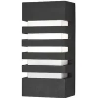 Grilled Outdoor Wall Light - Dark Grey, Cast Aluminium