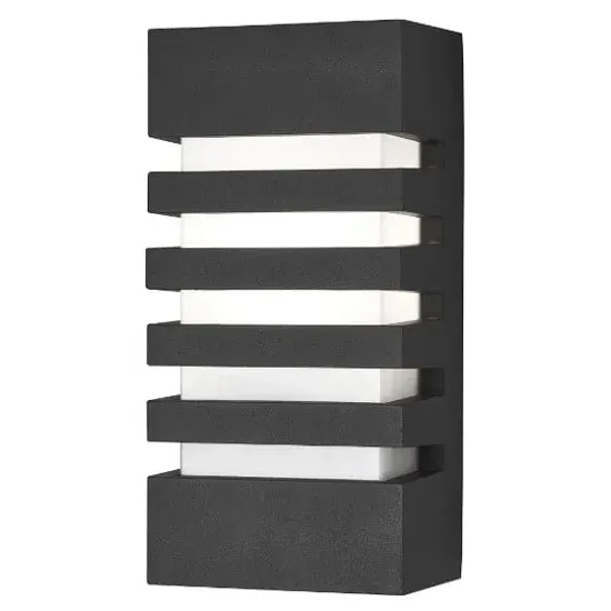 Grilled Outdoor Wall Light - Dark Grey, Cast Aluminium image