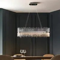 Grimsby Large Pendant Ceiling Light - Chrome, Clear Glass