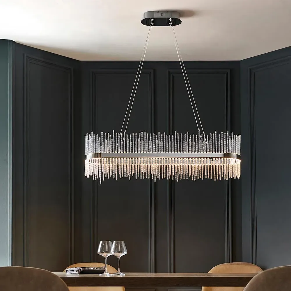 Grimsby Large Pendant Ceiling Light - Chrome, Clear Glass image
