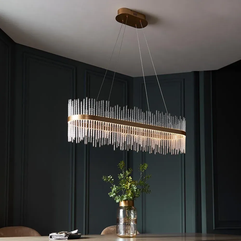 Grimsby Large Pendant Ceiling Light - Gold, Clear Glass