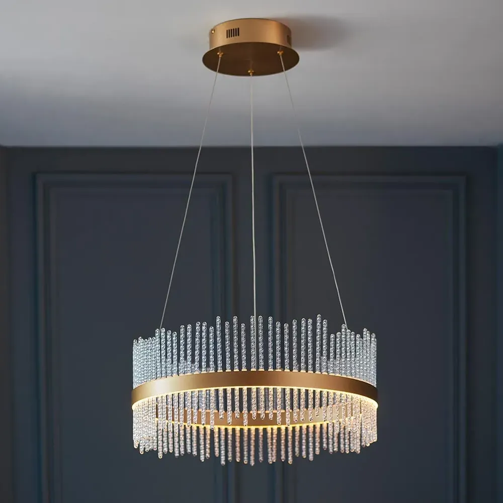 Grimsby LED Glass Rods Ceiling Pendant Light - Gold image